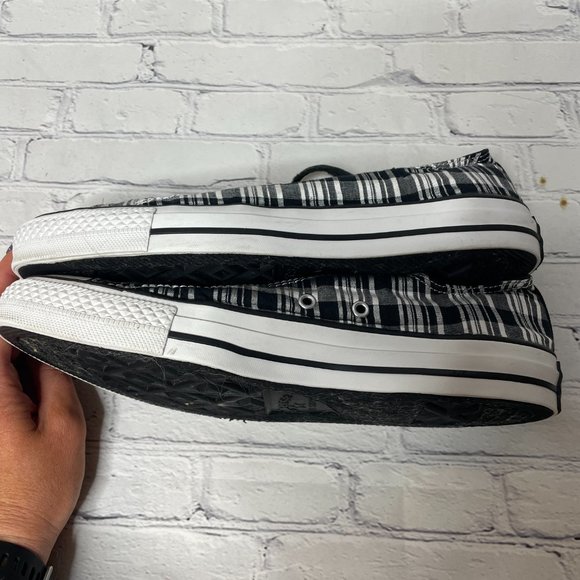 Converse All Star 517626F Women's 10 Black & White Plaid Sneakers Shoes Canvas - Picture 6 of 11